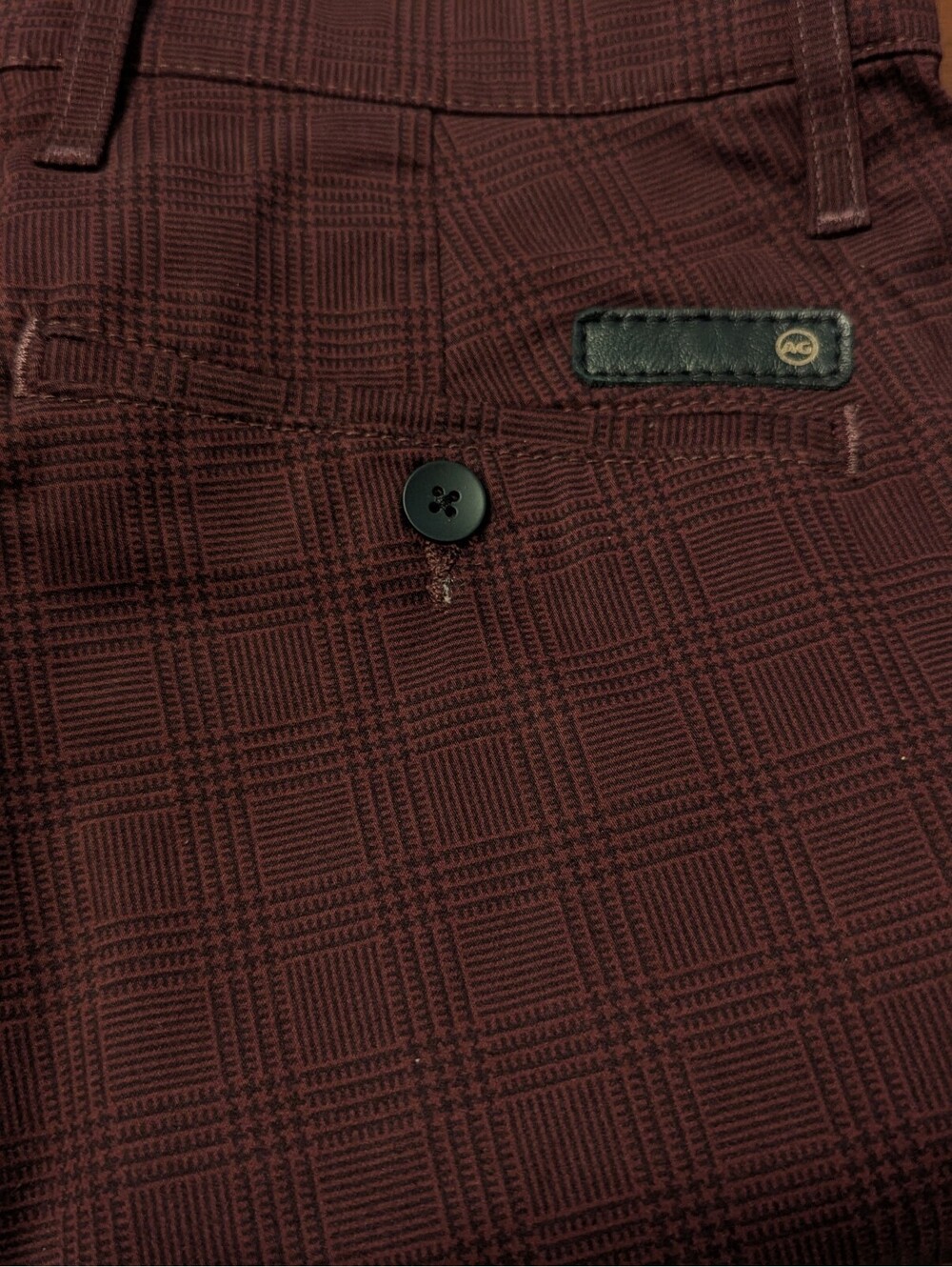 RARE AG MARSHALL SLIM TROUSER | CAMBRIDGE WINE BLOOM BURGUNDY PLAID | 32 x 34 - Picture 4 of 5